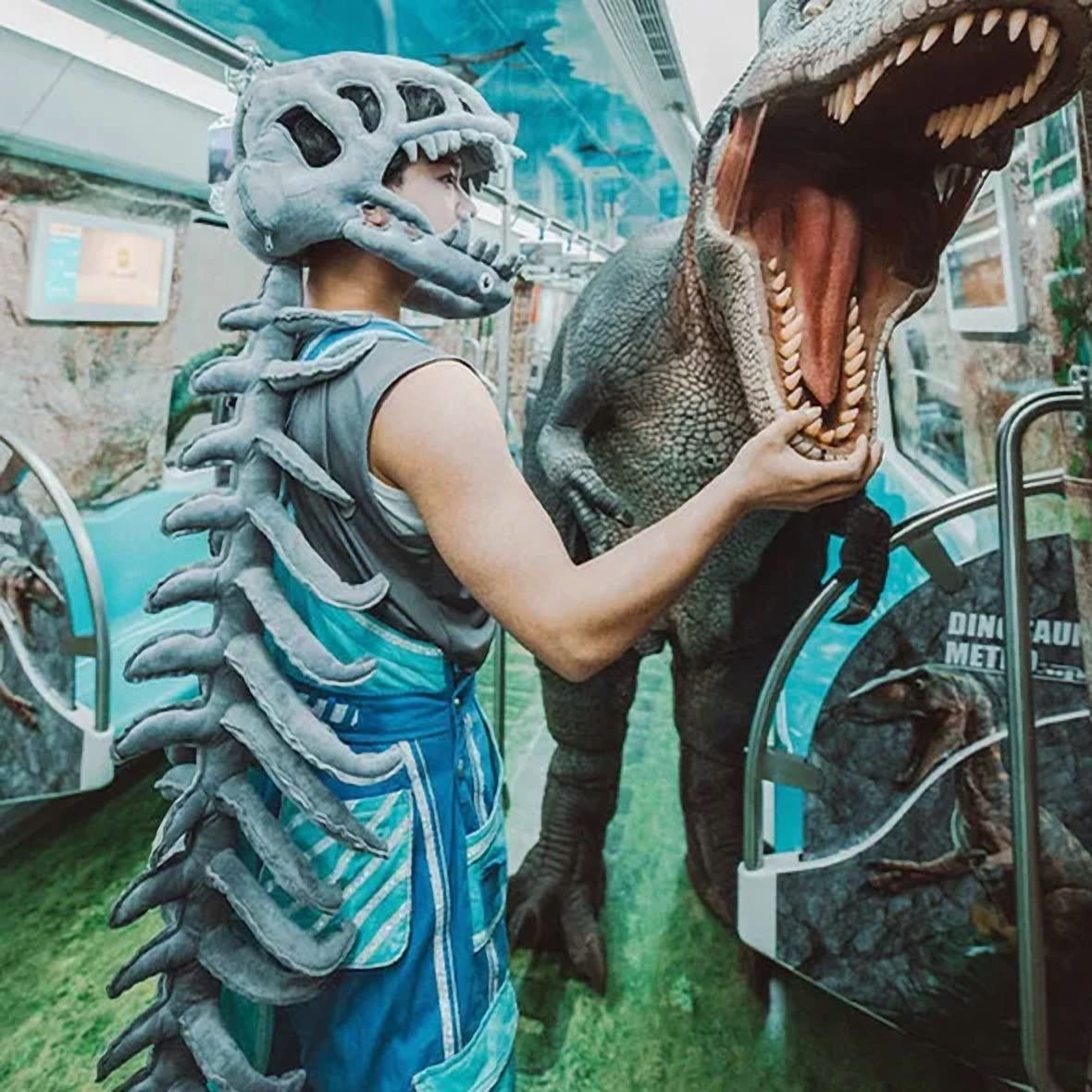 🎁TikTok Last Day Sale - 70% OFF🎉Dinosaur Skeleton Plush Toy Headgear Hat 🦕