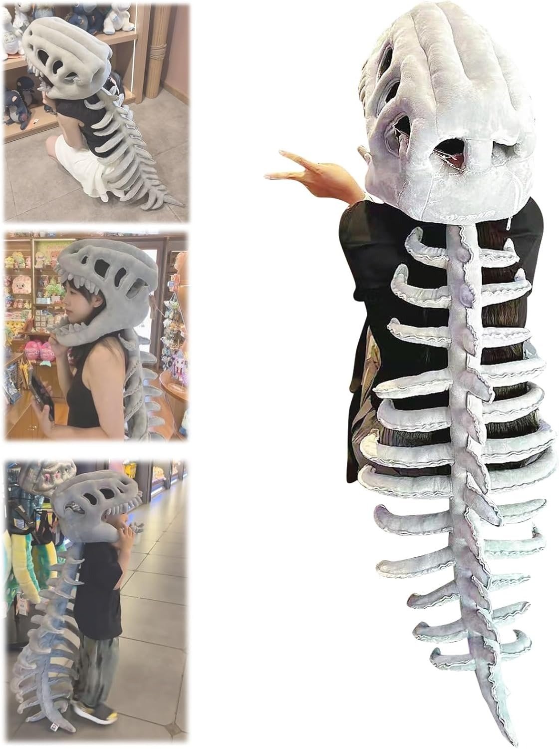 🎁TikTok Last Day Sale - 70% OFF🎉Dinosaur Skeleton Plush Toy Headgear Hat 🦕