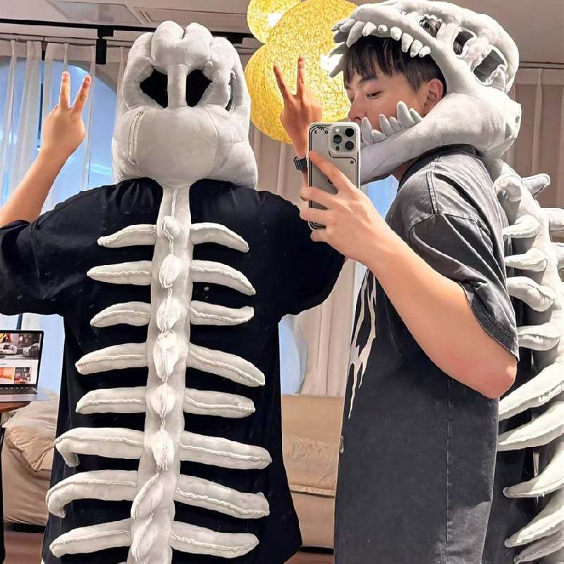 🎁TikTok Last Day Sale - 70% OFF🎉Dinosaur Skeleton Plush Toy Headgear Hat 🦕