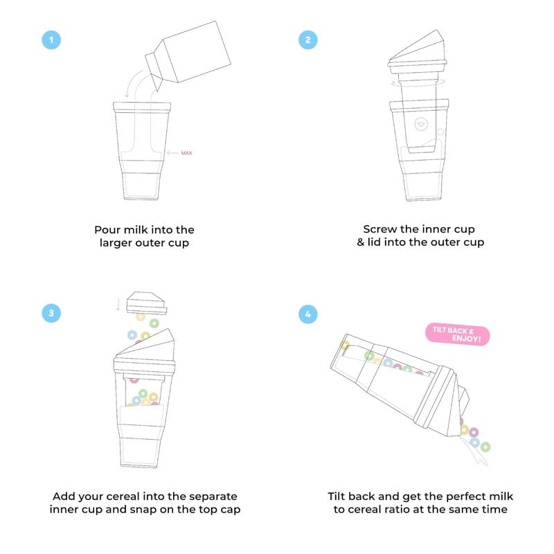 🎄TikTok Christmas Sale -70% OFF✨Portable Plastic Cereal Cups for Breakfast On the Go, To Go Cereal and Milk Container