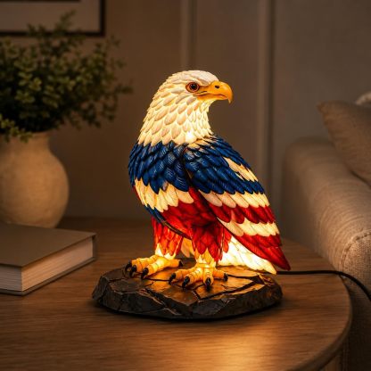 American Flag Color Eagle Table Lamp