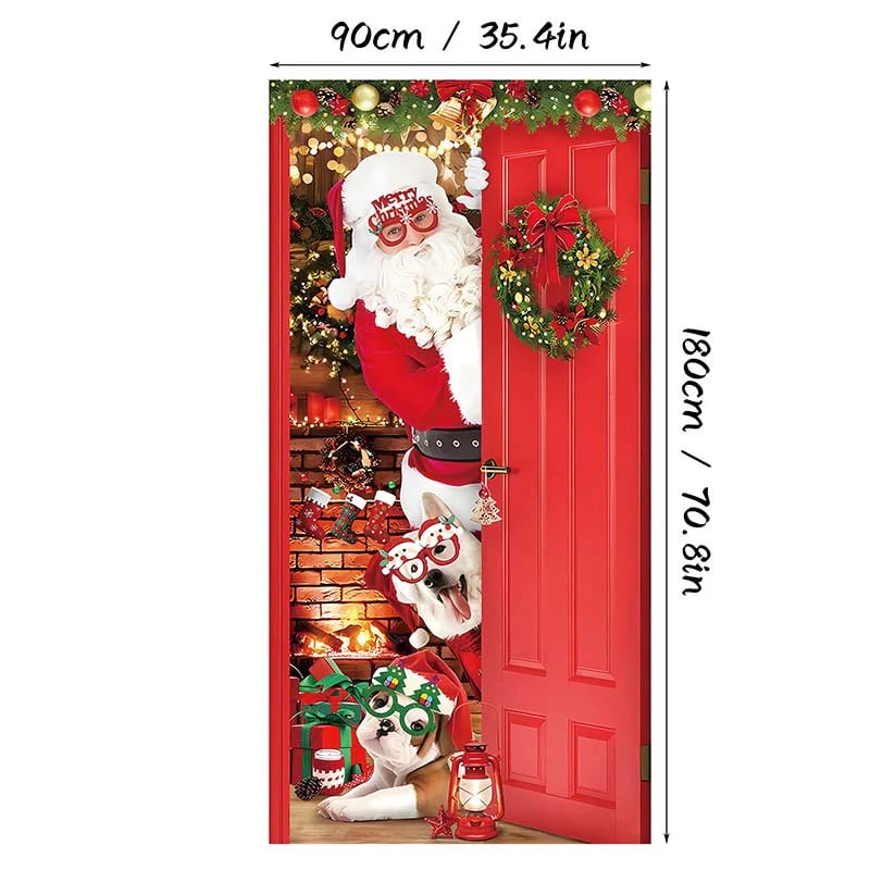 🎄TikTok Christmas Last Day Sale -70% OFF✨Santa Claus Door Frame Banner - Merry Christmas & Happy New Year🎅🎁