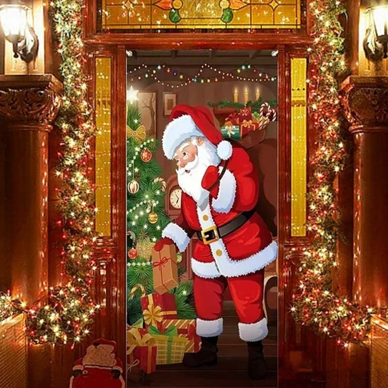 🎄TikTok Christmas Last Day Sale -70% OFF✨Santa Claus Door Frame Banner - Merry Christmas & Happy New Year🎅🎁