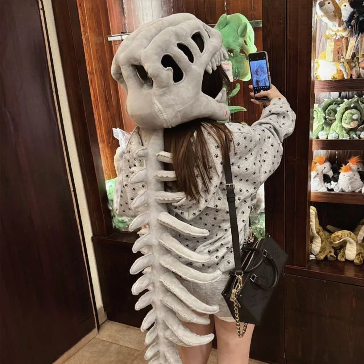 🎁TikTok Last Day Sale - 70% OFF🎉Dinosaur Skeleton Plush Toy Headgear Hat 🦕