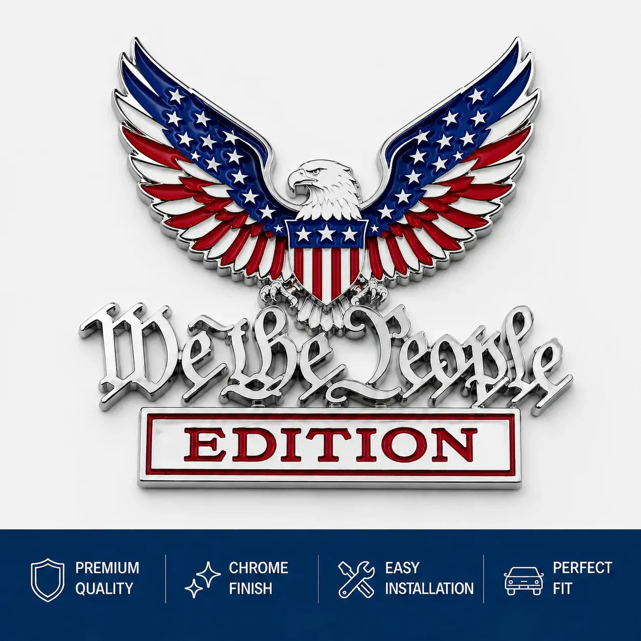 We The People Patriot Eagle Edition Car Emblem Metal Badge - Buy 3 Get Extra 20% Off & Free Shipping