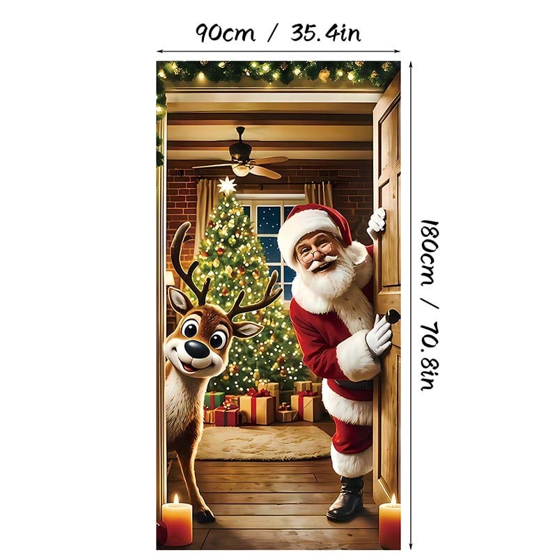 🎄TikTok Christmas Last Day Sale -70% OFF✨Santa Claus Door Frame Banner - Merry Christmas & Happy New Year🎅🎁