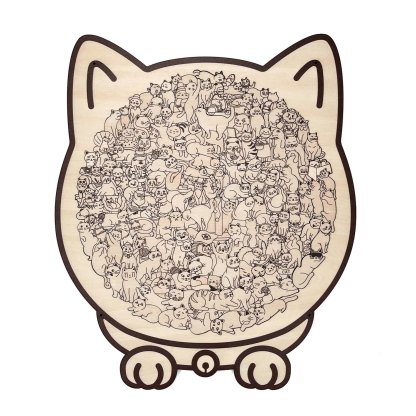 🎁TikTok Last Day Sale - 70% OFF🔥135-Piece Morandi-Colored Cat Shaped Wooden Jigsaw Puzzle