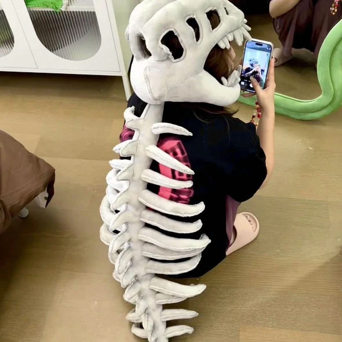 🎁TikTok Last Day Sale - 70% OFF🎉Dinosaur Skeleton Plush Toy Headgear Hat 🦕