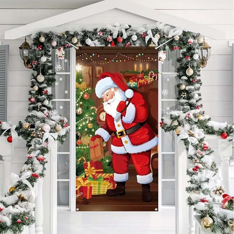🎄TikTok Christmas Last Day Sale -70% OFF✨Santa Claus Door Frame Banner - Merry Christmas & Happy New Year🎅🎁