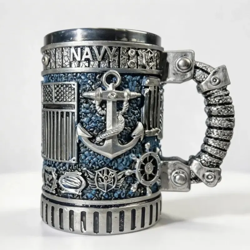 250th Anniversary Military 3D Mug, Commemorative Coffee Cup, Gift for Veteran & Military Fun Collectibles military beer stein
