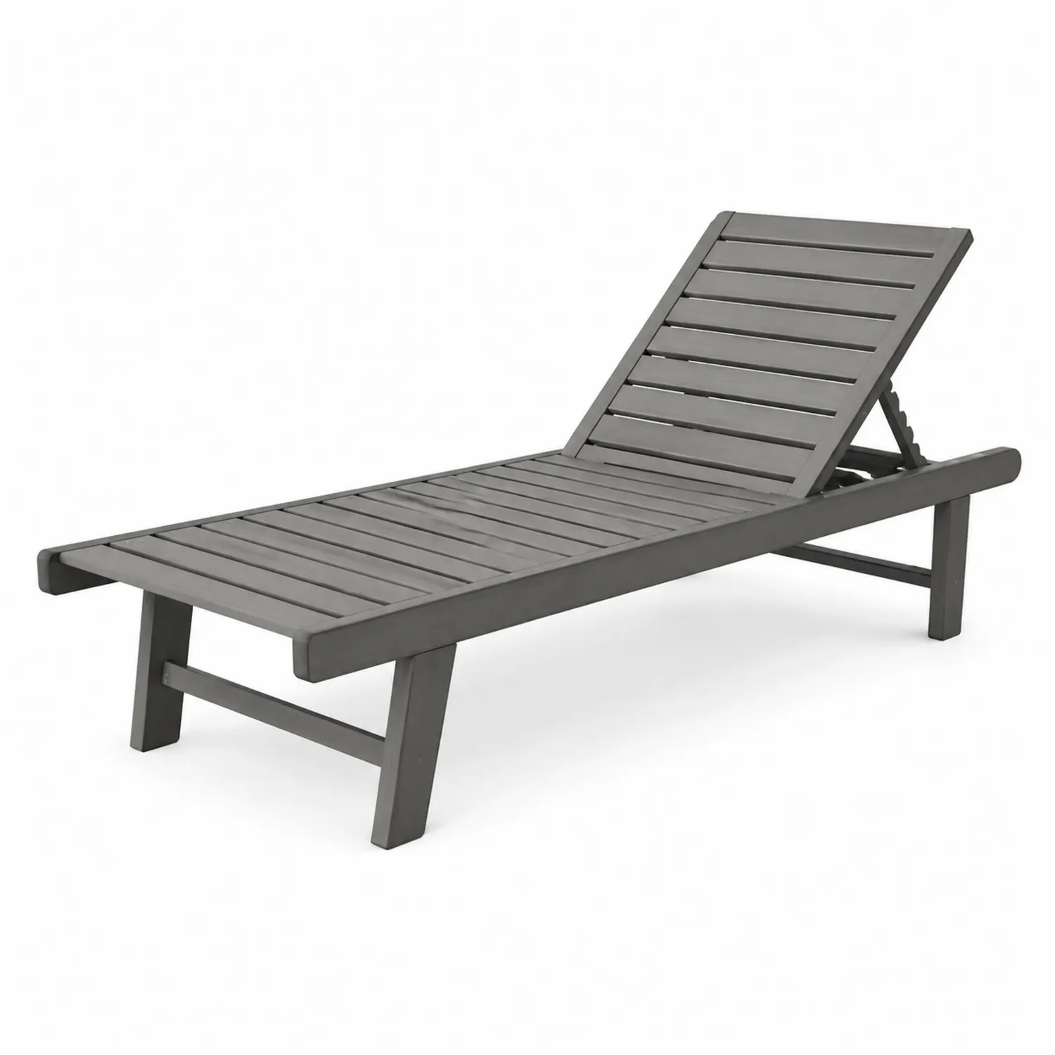 Tumbona ajustable de madera de acacia gris