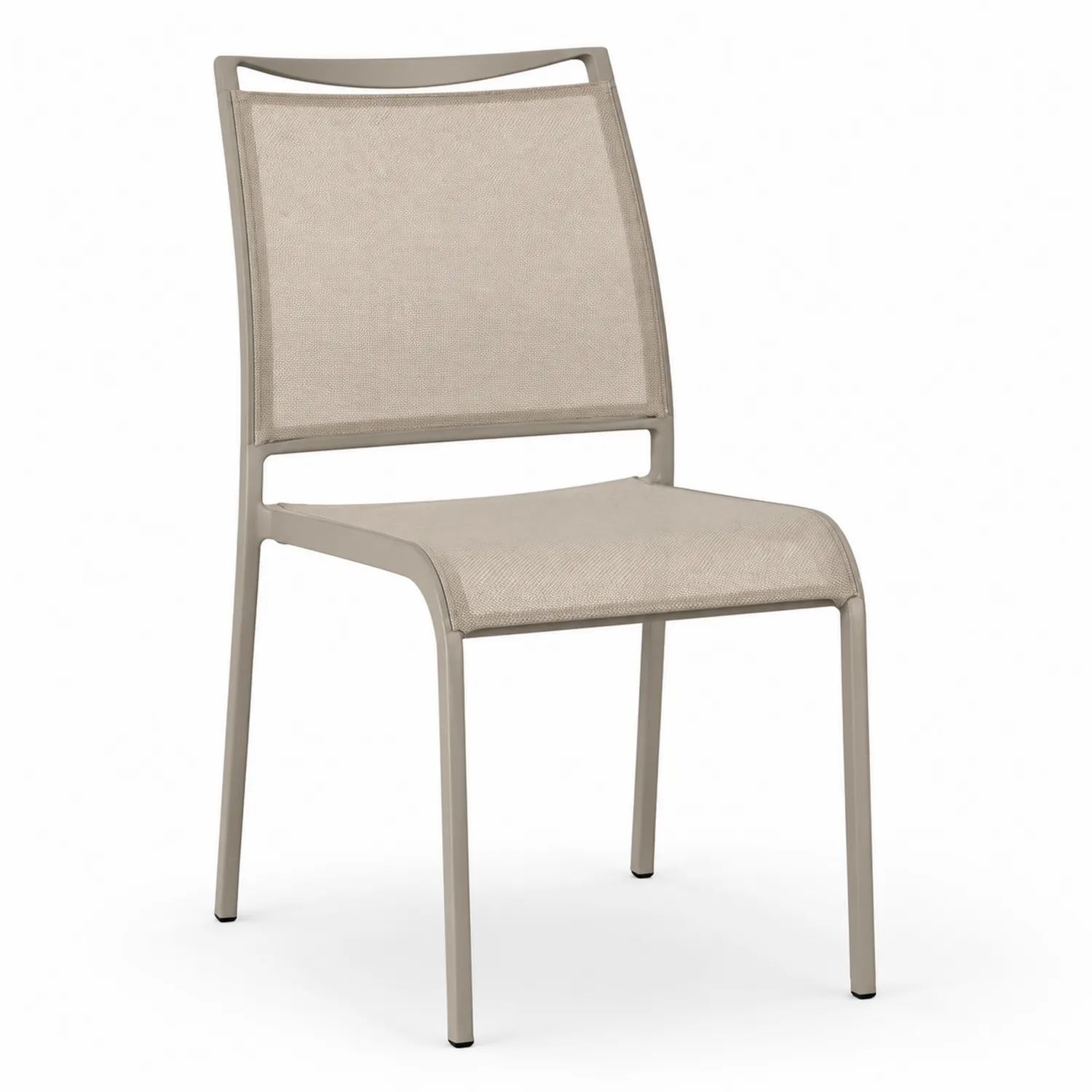 Silla de jardín de aluminio y textileno beige