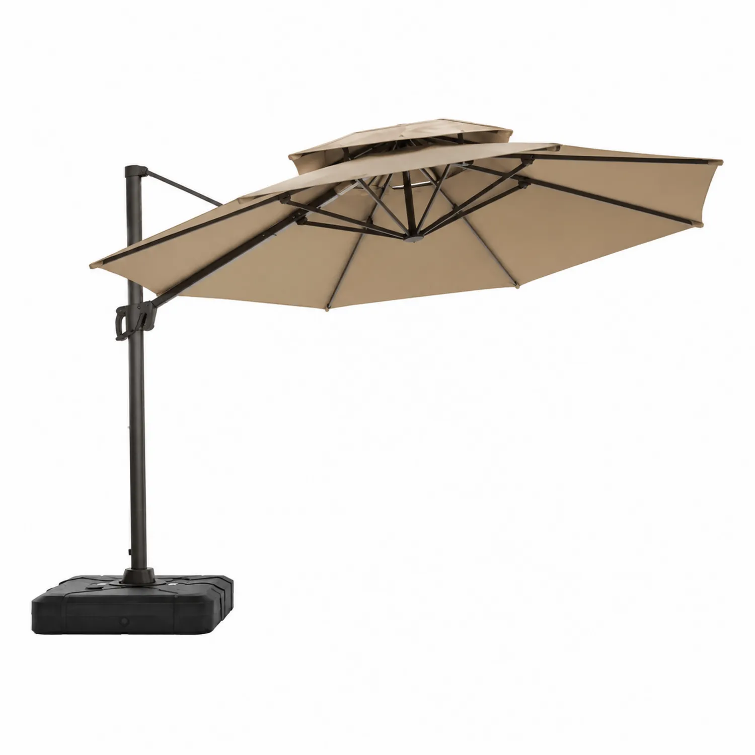 Sombrilla Colgante de Metal y Tela 3.5m Beige