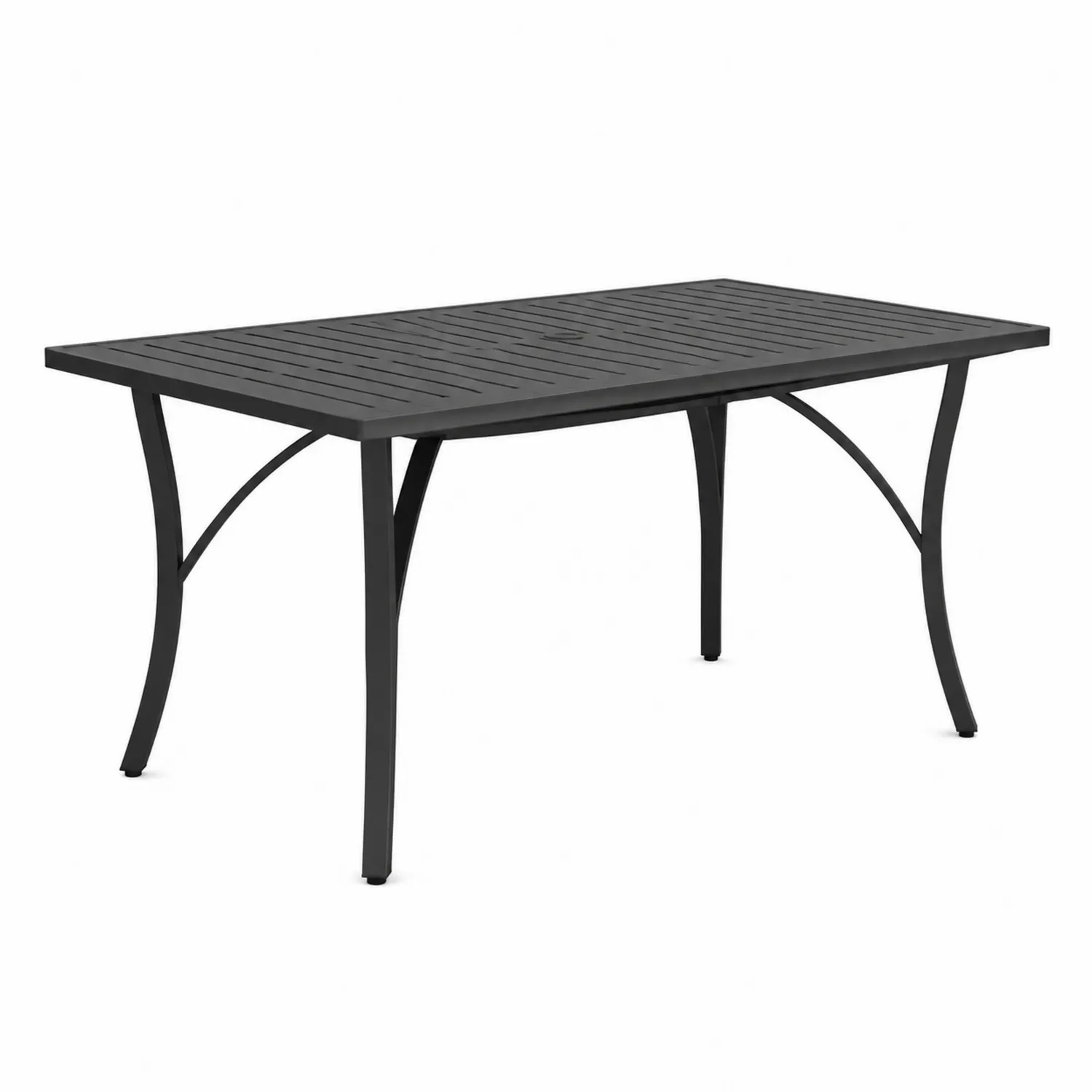 Mesa de aluminio para exterior negra 150x90x75 cm