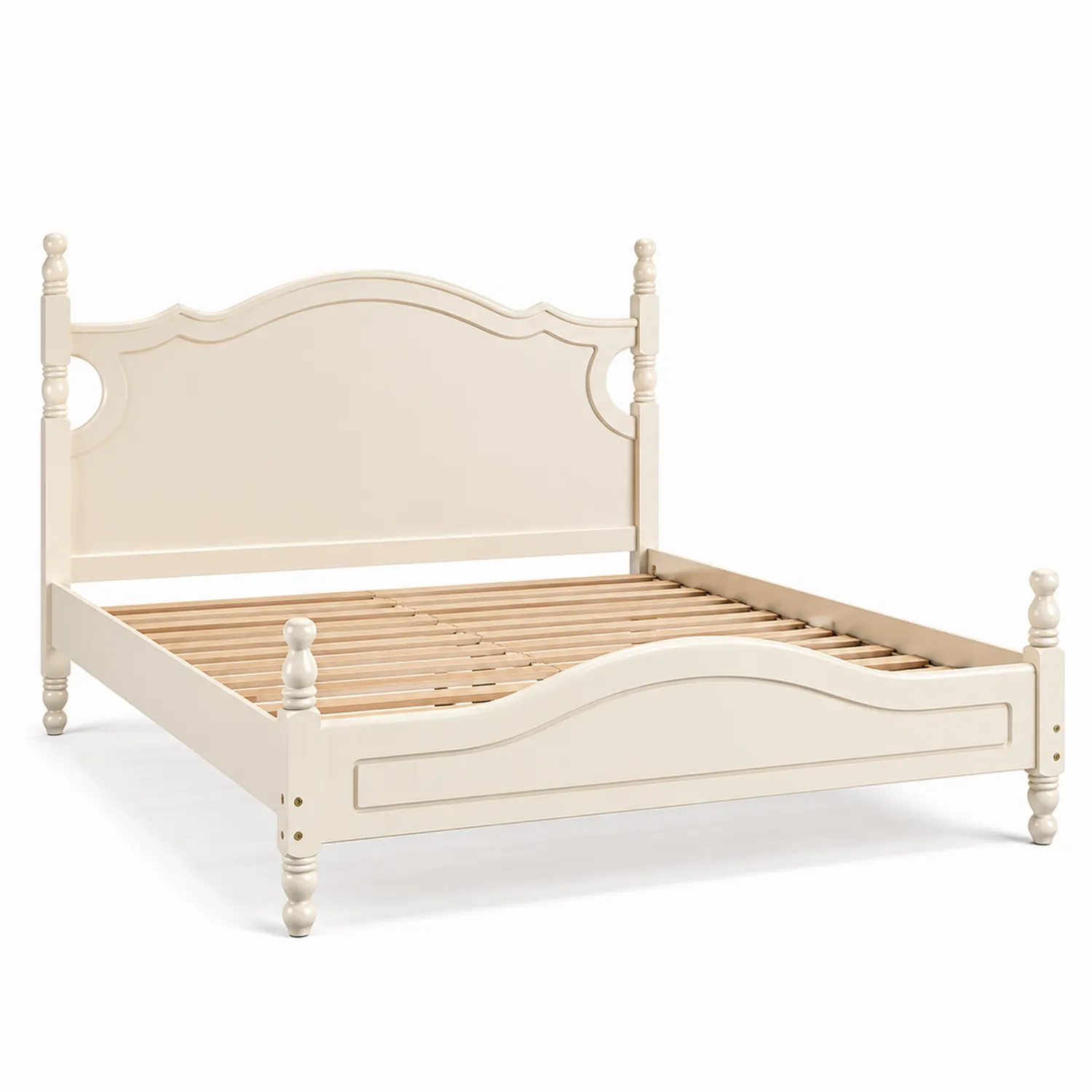 Cama de Madera Maciza Beige 200x160 cm