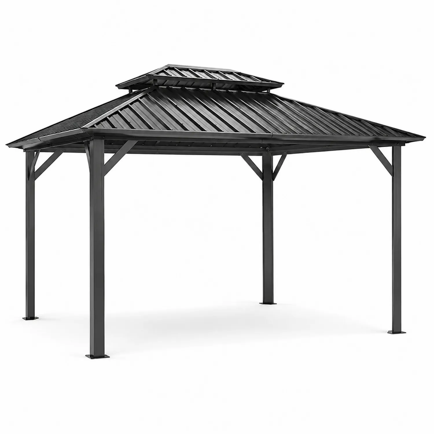 Pérgola de Jardín de Acero Galvanizado 300x400 cm Gris