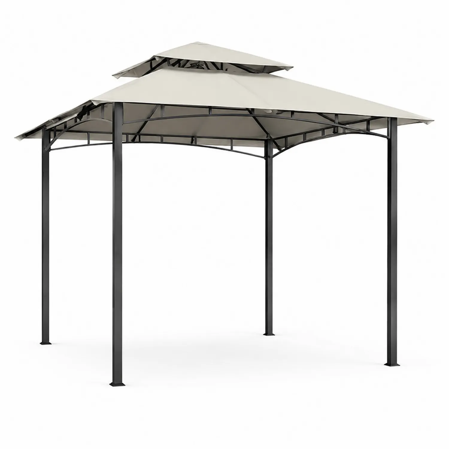 Cenador 3x3 m con estructura de acero y techo de poliéster beige