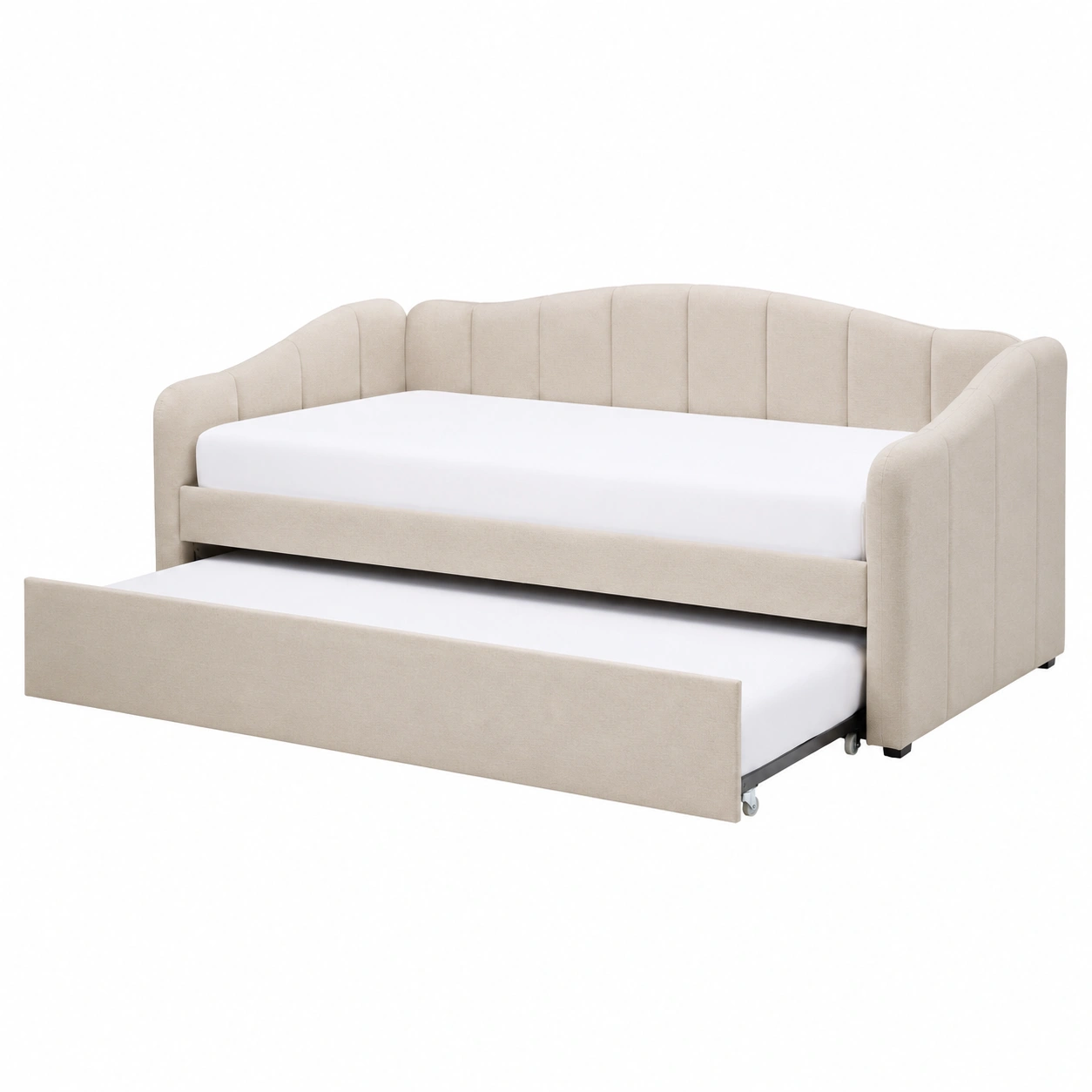 Sofa Cama Tapizado con Cama Nido Extraible Moderno para Dormitorio y Sala-SelviaFurniture