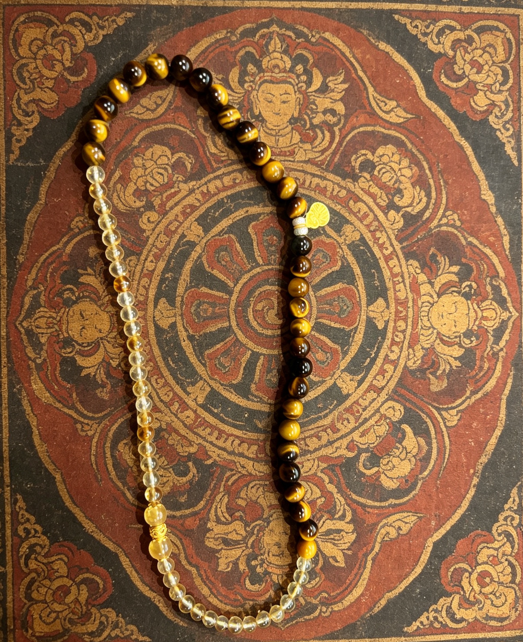 Blesston Personalized Tibetan Blessed Tiger’s Eye & Citrine Wealth Bracelet – Handmade with Tiger’s Eye, Citrine & Fortune Gourd Charm