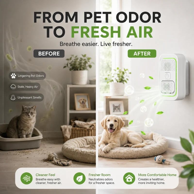  Last Day Sale — Up to 70% OFF |🐈🐕Enjoy fresh air all the time!Mini Plug-In Negative Ion Air Purifier