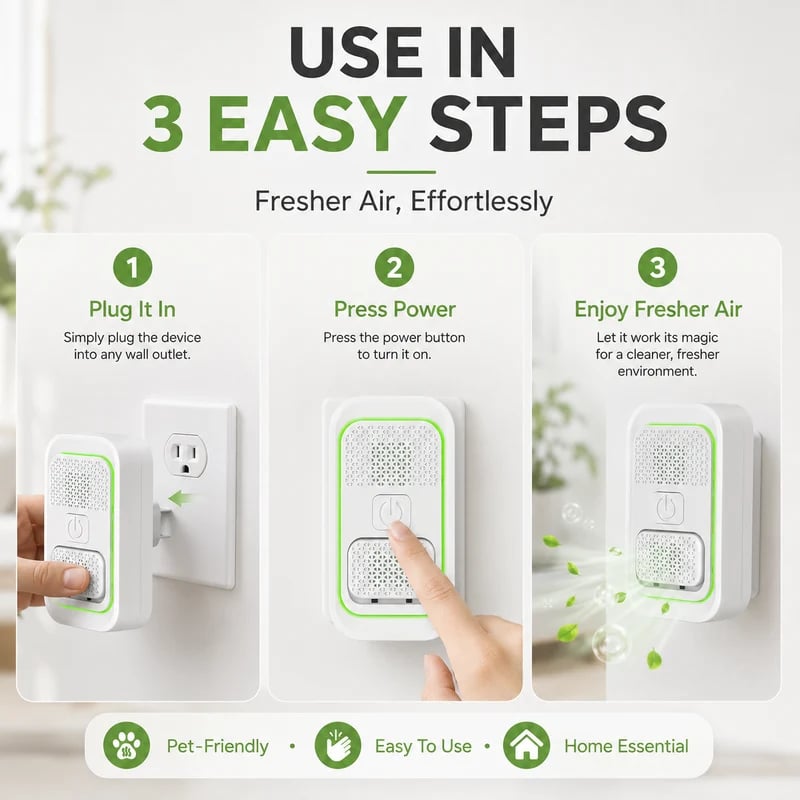  Last Day Sale — Up to 70% OFF |🐈🐕Enjoy fresh air all the time!Mini Plug-In Negative Ion Air Purifier