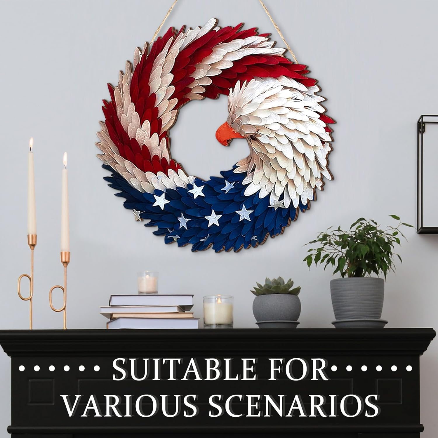 🔥Handmade US Eagle Patriotic Wreath💖BUY 2 FREE SHIPPING ONLY TODAY !