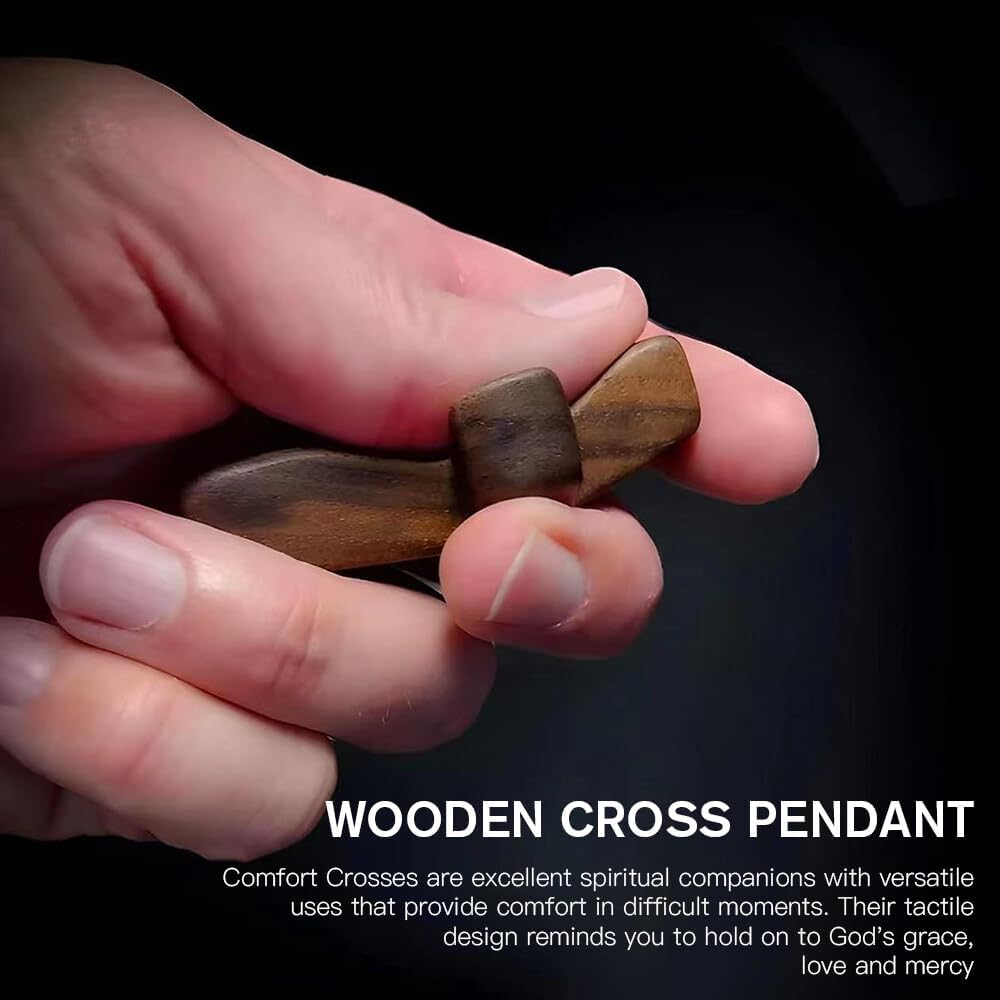 (🌲Early Christmas Sale- 49% OFF) ✝️100% Handmade Wooden Cross My Heart With A Keychain