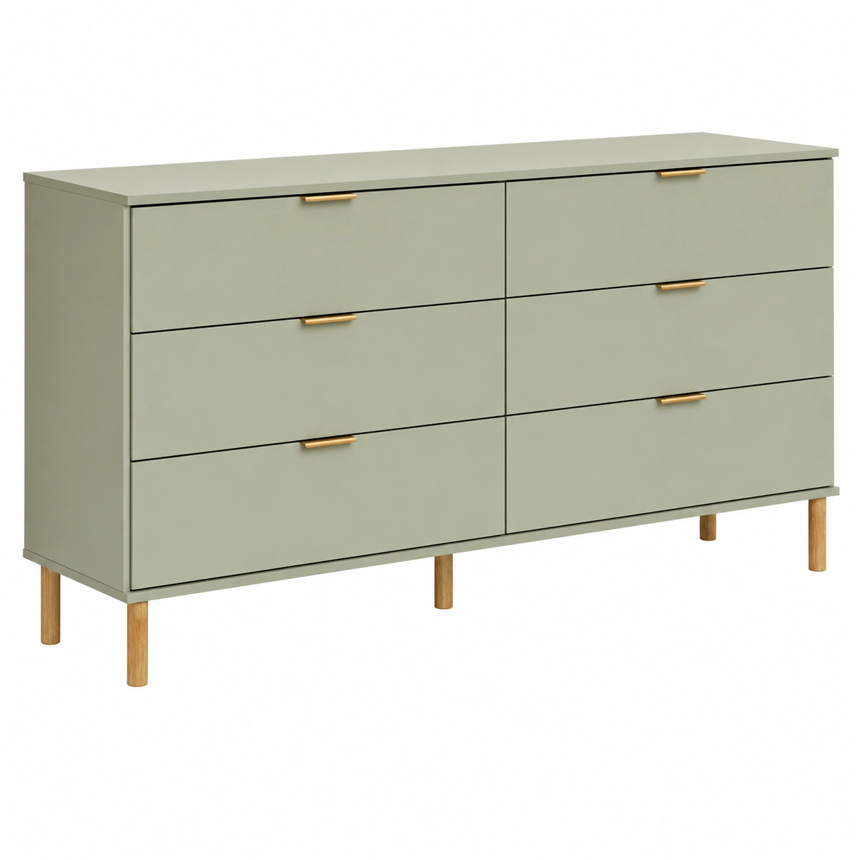 Comoda Moderna Minimalista 6 Cajones Verde Salvia-CasaLunex