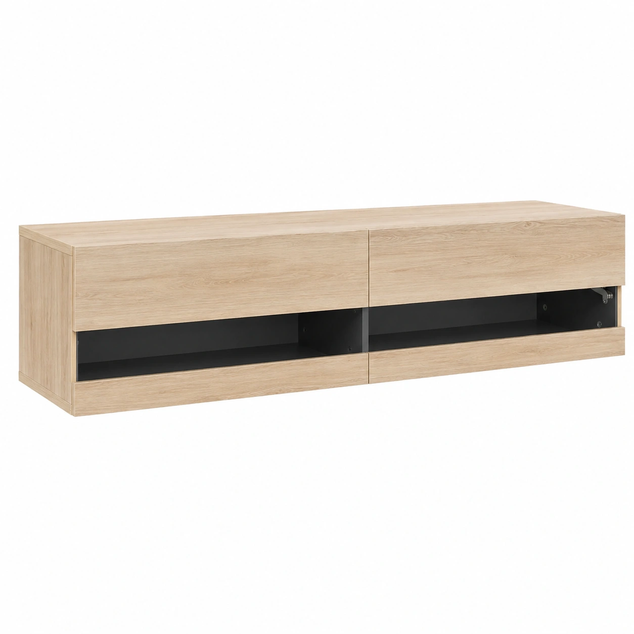 Mueble TV Flotante Nordic Roble y Negro Minimalista-CasaLunex