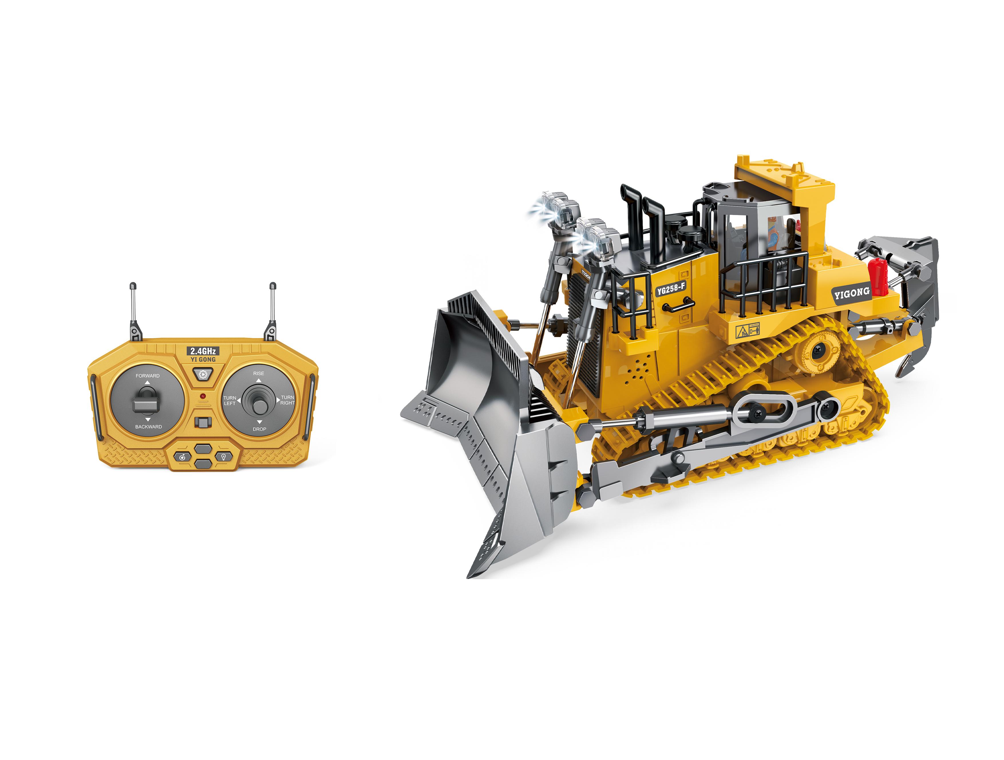 (He will love it!)Akeleo Remote Control Engineering Vehicle 2.4G High-Tech 11 Channels, Remote Control Excavator, Dump Truck, Aluminium Alloy ABS Engineering Vehicle Electronic Toy,Realistic Lights and Sounds,Gifts