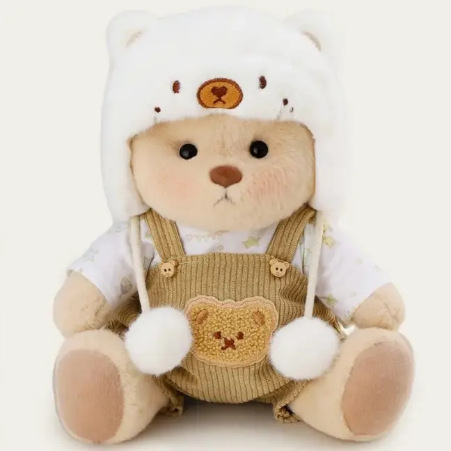 Dress Up Teddy Bear | Getahug 12 Inches Stuffed Animal for Collectible Toy Gift, Summervibes,Interchangeable Outfits Mink Hat,Blue shark,Pink Dino,Fluffy Elephant & Love Heart Sweater,Moderate Size Plushies Toy