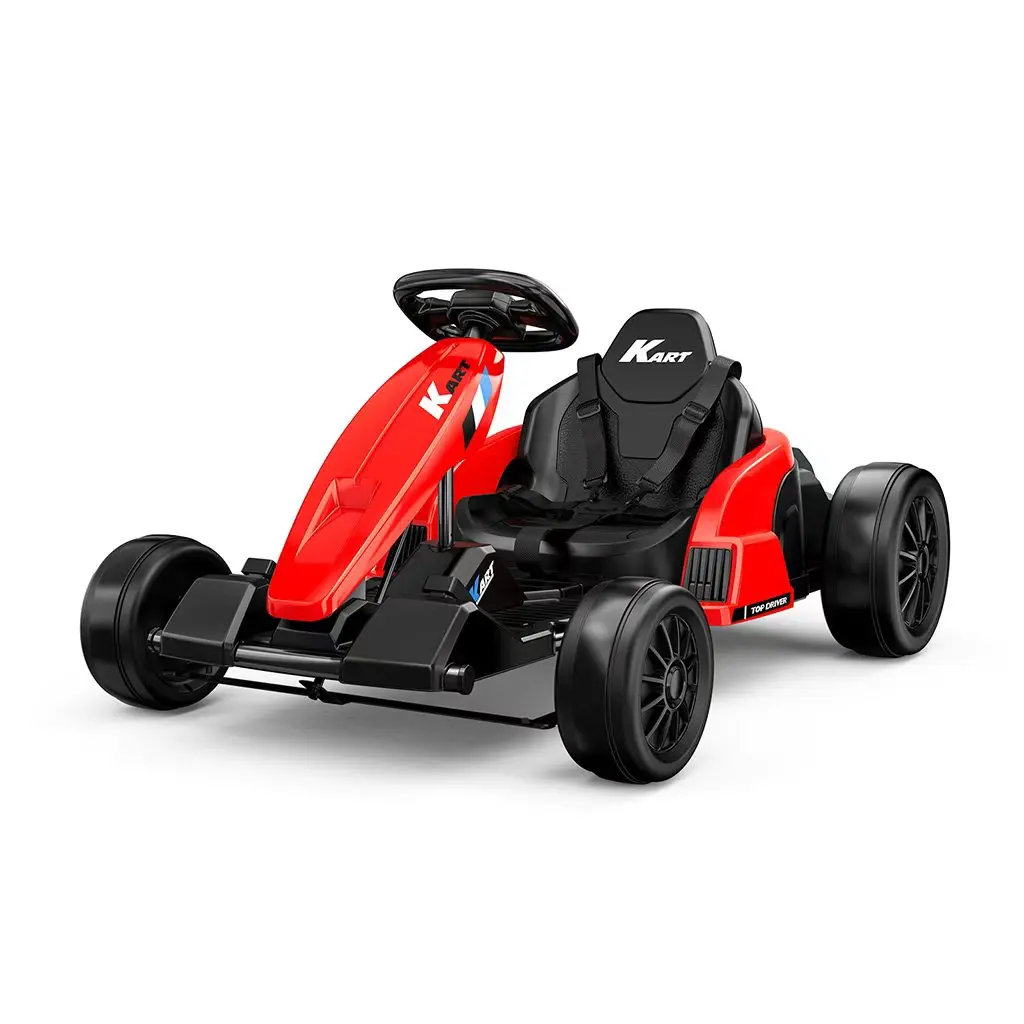 Akeleo 24V Electric Drift Go Kart for Kids (3–8 Years) – Rear-Wheel Drive, One-Button Start, MP3 Music, Supercar Frame & Safety Seat Belt