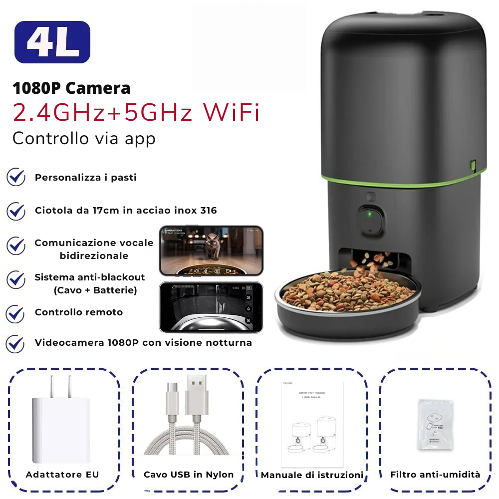 Alimentatore Automatico Smart con Telecamera e WiFi