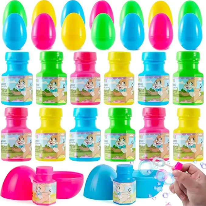 36pcs/48pcs/60pcs/80pcs/100pcs/120pcs/144pcs/160pcs/200pcs Prefilled Easter Eggs Toys and Stickers for Easter Egg Hunt, Filled with Toys Party Favors for Kids Boys Girls Easter Eggs Hunt, Basket Stuffers Fillers, Easter Egg Dye Decoration Kit