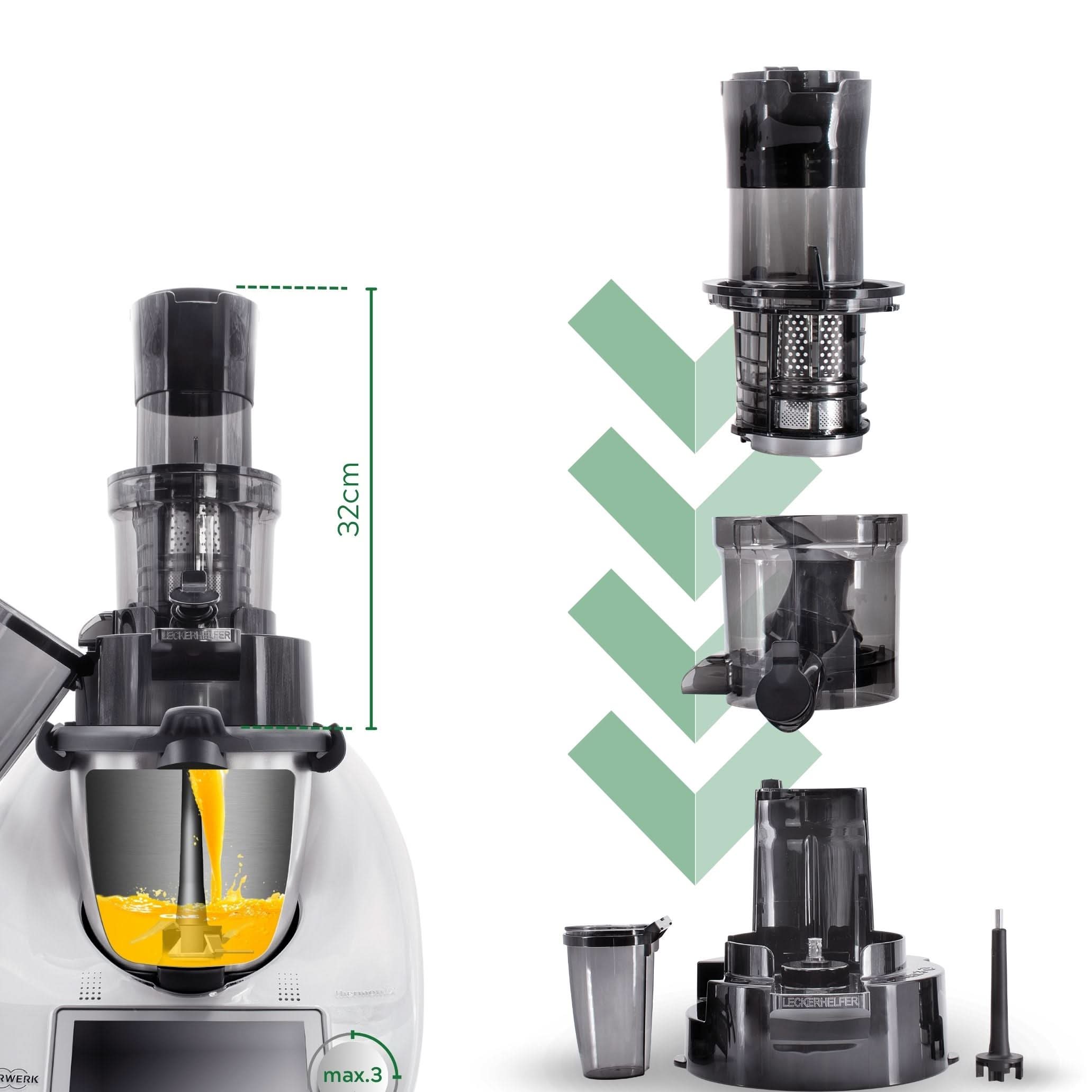 SaftPRO – Slow Juicer Attachment for Multi-Function Kitchen Machines