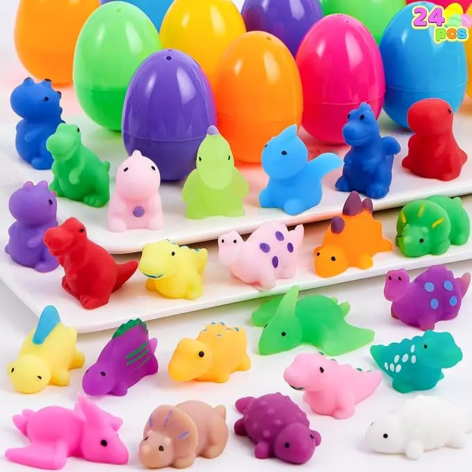 36pcs/48pcs/60pcs/80pcs/100pcs/120pcs/144pcs/160pcs/200pcs Prefilled Easter Eggs Toys and Stickers for Easter Egg Hunt, Filled with Toys Party Favors for Kids Boys Girls Easter Eggs Hunt, Basket Stuffers Fillers, Easter Egg Dye Decoration Kit