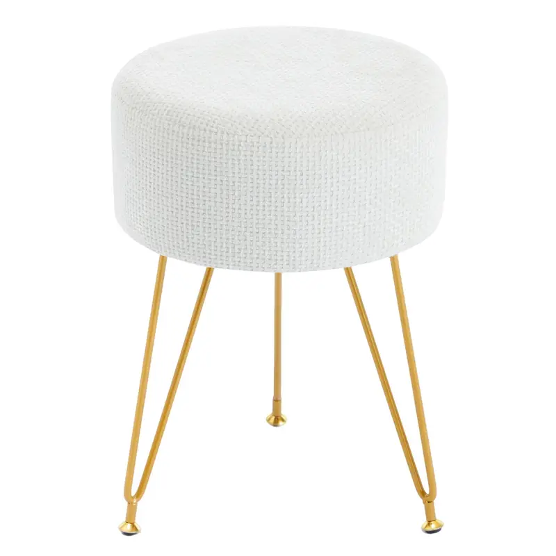 Vanity Stool Chair with Storage, Faux Fur, Grey