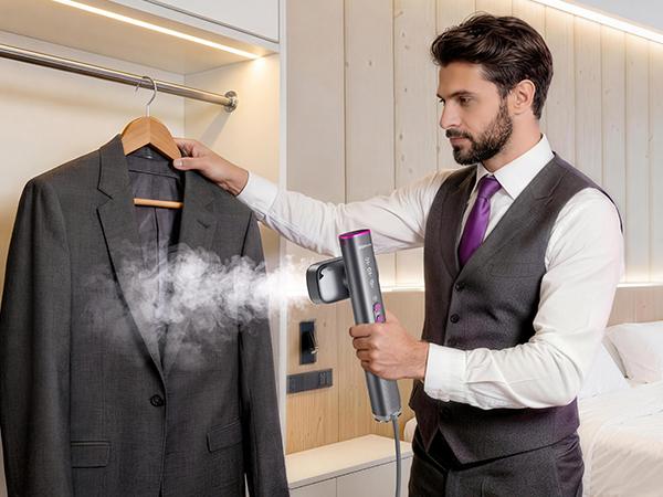 【SummerWins】OGHom Clothes Steamer, Travel Steamer, 2-in-1 Handheld Steamer, 110-240V Portable Clothing Steamer for Global Use, 30s Fast Heat-Up Wrinkle Remover for Global Use, 1000W Powerful Steam,  Lightweight , Travelers & Family, Summerwins