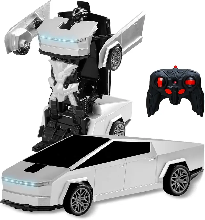 Tibibee Transforming RC Truck 1:18 – 2.4GHz Remote Control Robot Car with 360° Spin & Rechargeable Battery, Durable ABS Gift for Kids 3–15