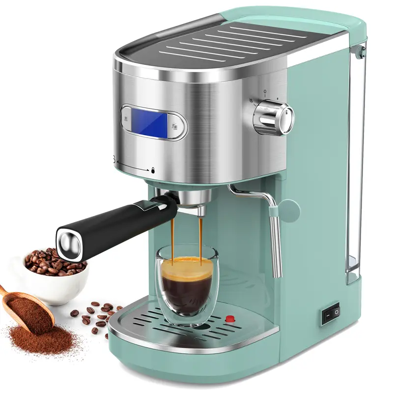20 Bar Semi-Automatic Espresso Machine with Milk Frother Steam Wand, Capsule Compatible, 45 oz Removable Water Tank for Cappuccino & Latte, 1350W