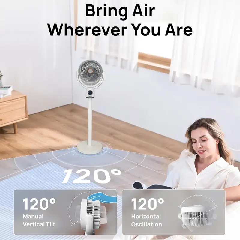 Levoit Corebreeze R432 Cooling & Vital 100S Air Purifier Bundle - Oscillating Circulator Pedestal DC Motor, 9-Speed, Ultra-Quiet Fan for Bedroom; Smart WiFi Purifier with Remote, HEPA Filter, Sleep Mode for Pets/Dust, Covers Up to 1110 Ft² Areas