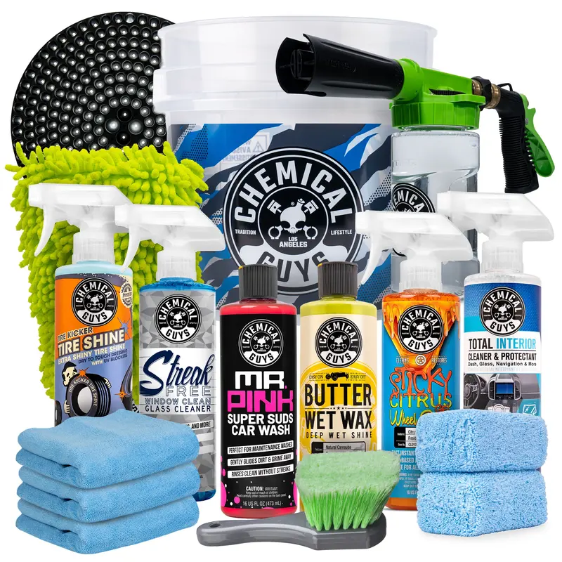 Chemical Guys 16-Piece Car Washing & Interior Detailing Kit - Vehicle Wash Kit with Camo Bucket, Torq Foam Cleaner, Premium Soap, Microfiber Cloth & Auto Accessories - Car Detailing Products, Father’s Day Gift for Auto Enthusiasts, Car Accessories, Car St