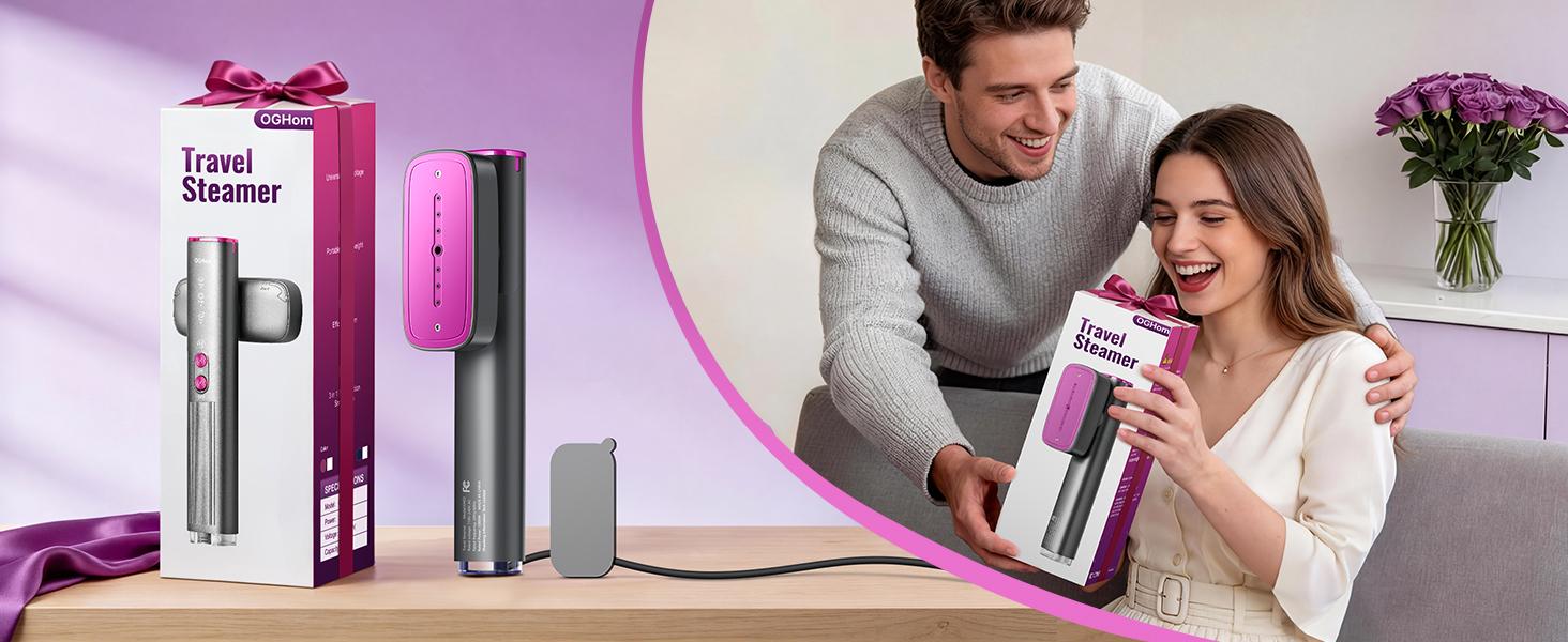 【SummerWins】OGHom Clothes Steamer, Travel Steamer, 2-in-1 Handheld Steamer, 110-240V Portable Clothing Steamer for Global Use, 30s Fast Heat-Up Wrinkle Remover for Global Use, 1000W Powerful Steam,  Lightweight , Travelers & Family, Summerwins
