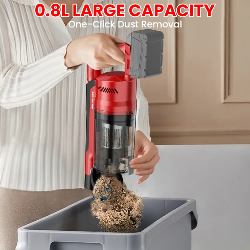 【Father's Day Gifts】 350W Cordless Vacuum Cleaner for Milwaukee M18 Battery/for Dewalt 20v Battery/ for Makita 18V Battery, 35kPa Brushless Lightweight Stick Vacuum with 3 Mode Suction, 6 in 1 Stick Vacuum Cleaner with HEPA TOr Floor, Carpet, Car