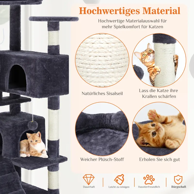 Cat Climbing Shelf, 54-Inch Post Cascading, Indoor Playhouse, Cozy Nest, Durable, Space-Saving Design, Gift for Pet Owners