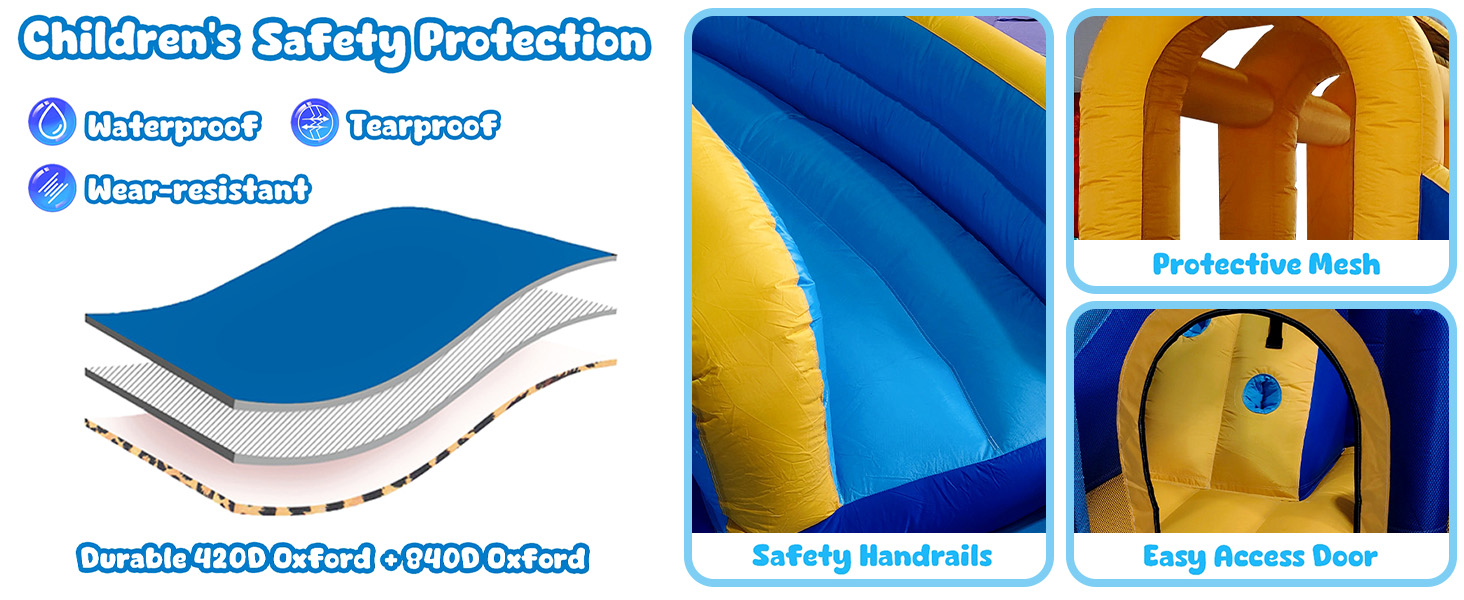 Inflatable water slide with durable Material &amp; safety Design