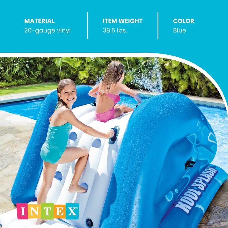 Intex 58849EP Kool Splash Inflatable Play Center Swimming Pool Water Slide, (Blue | Red Color Options)