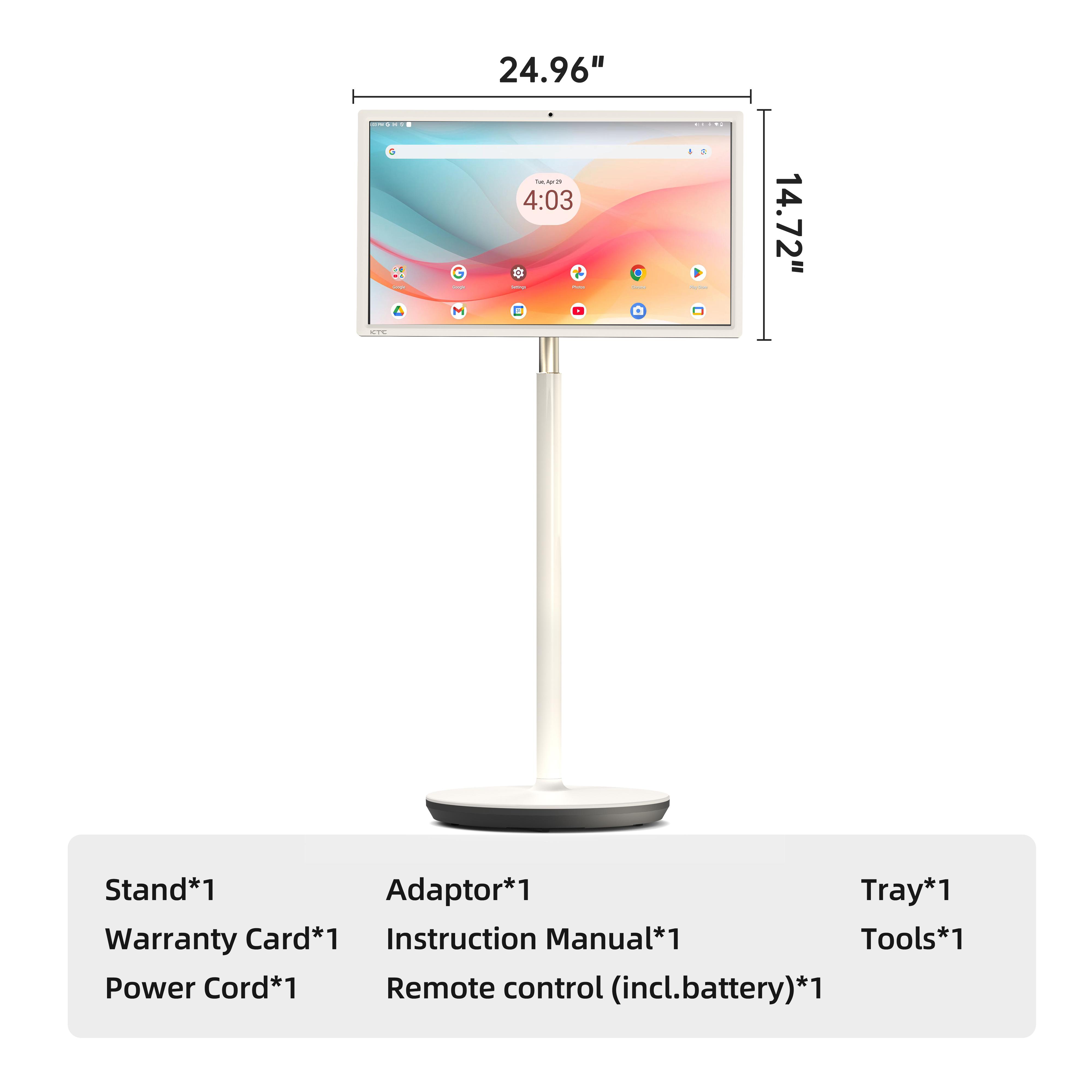 KTC A27Q7 27‘’ Portable Smart Screen, 1080P@60Hz Touch Monitor, Android 14 & Google EDLA Certification, 8GB+128GB, Qualcomm SM6115, with 9500mAh Battery & Wi-Fi 5 Wireless Casting, 4000:1 Contrast, Built-in 8MP Camera and Speakers,summerwins KTC A27Q7 27‘’ Portable Smart Screen, 1080P@60Hz Touch Monitor, Android 14 & Google EDLA Certification, 8GB+128GB, Qualcomm SM6115, with 9500mAh Battery & Wi-Fi 5 Wireless Casting, 4000:1 Contrast, Built-in 8MP Camera and Speakers,summerwins