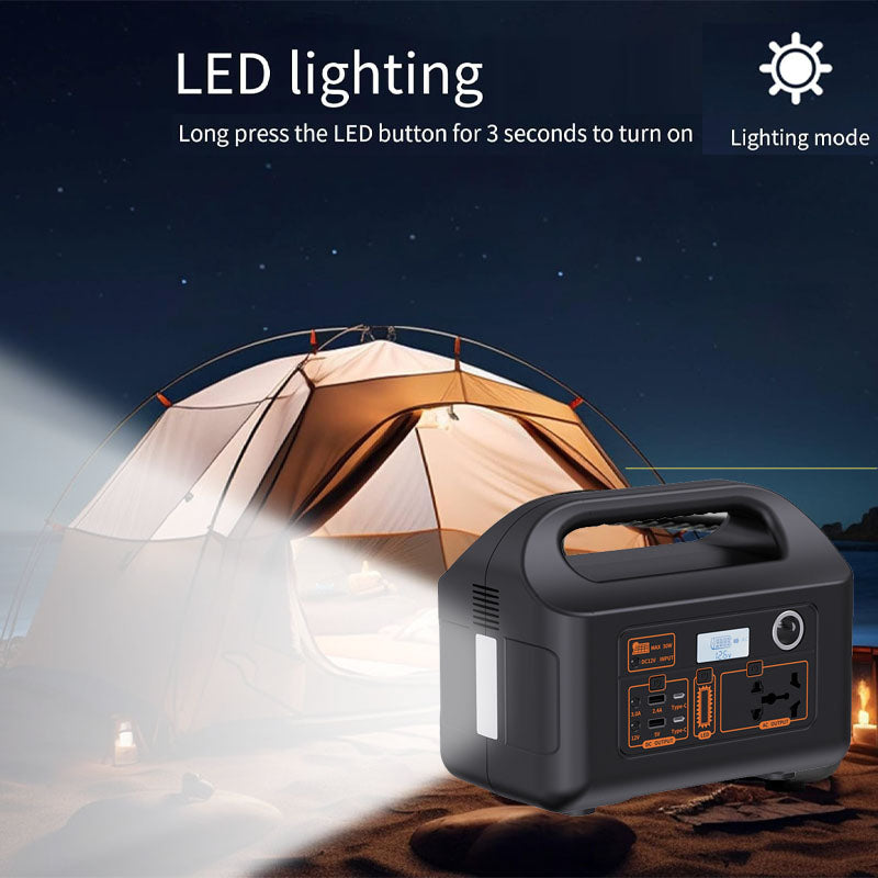 The solar power station features a bright and constant  lighting. Whether you&rsquo;re setting up camp, signaling for help, or just lighting your way at night. Light up the dark and power through the night.
