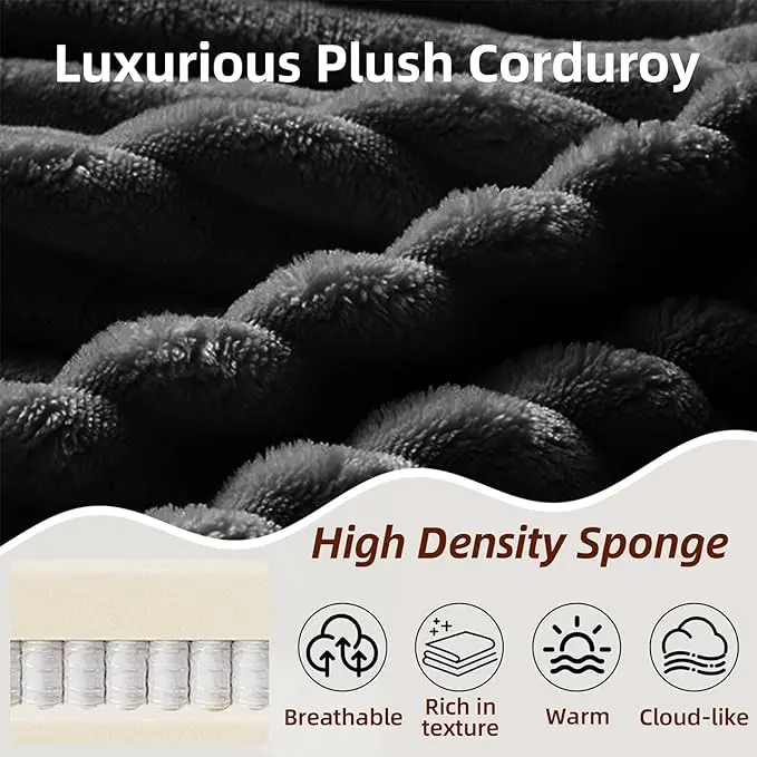 Niccae 132-Inch U-Shaped Memory Foam Sectional Sofa — An oversized modular design offering "cloud-like" comfort; features deep seating and compressed corduroy fabric, combining space-saving capabilities with a convertible sleeper function.
